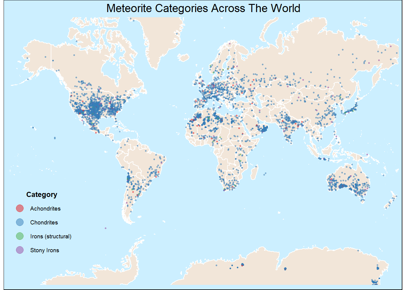 Meteorite Categories Across the World